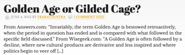 Gilded Age or Gilded Cage