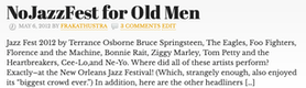 NO Jazzfest for Old Men